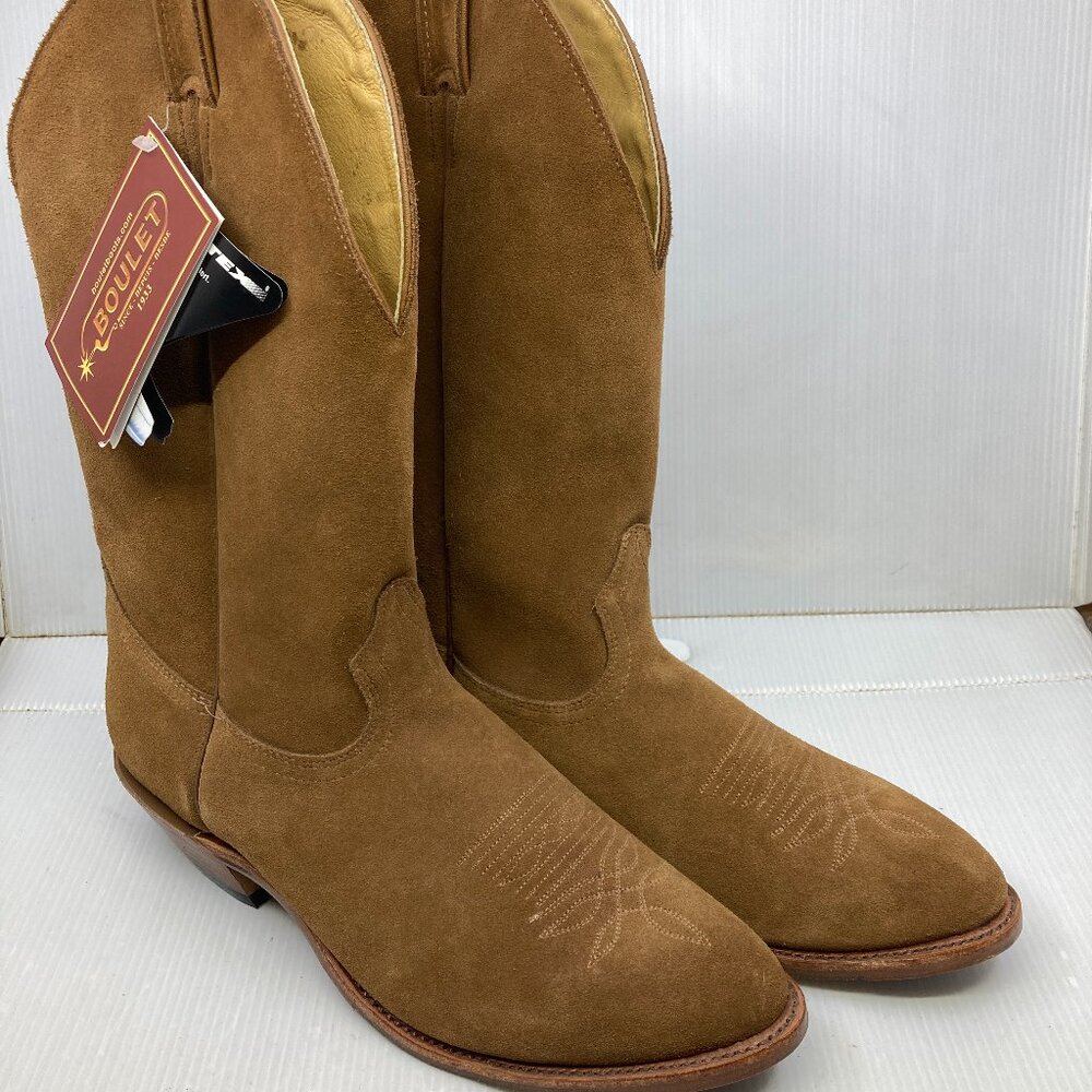 BOULET CANADA NEW western cowboy tobacco suede mens boots sz 11 E